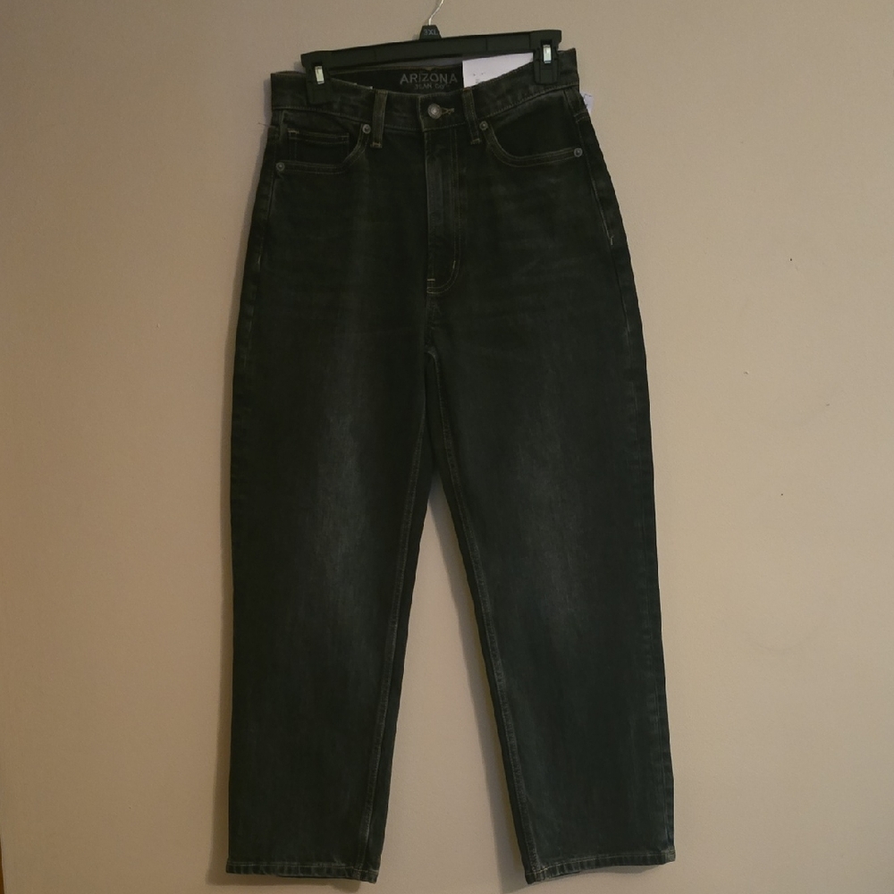 New Arizona Jean Co. Women's Size 4  Black Highest Rise‎ Straight Jeans